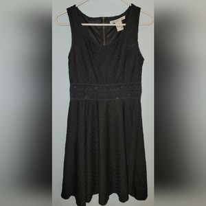 American Rag black skater dress peek a boo detailed waist sz M